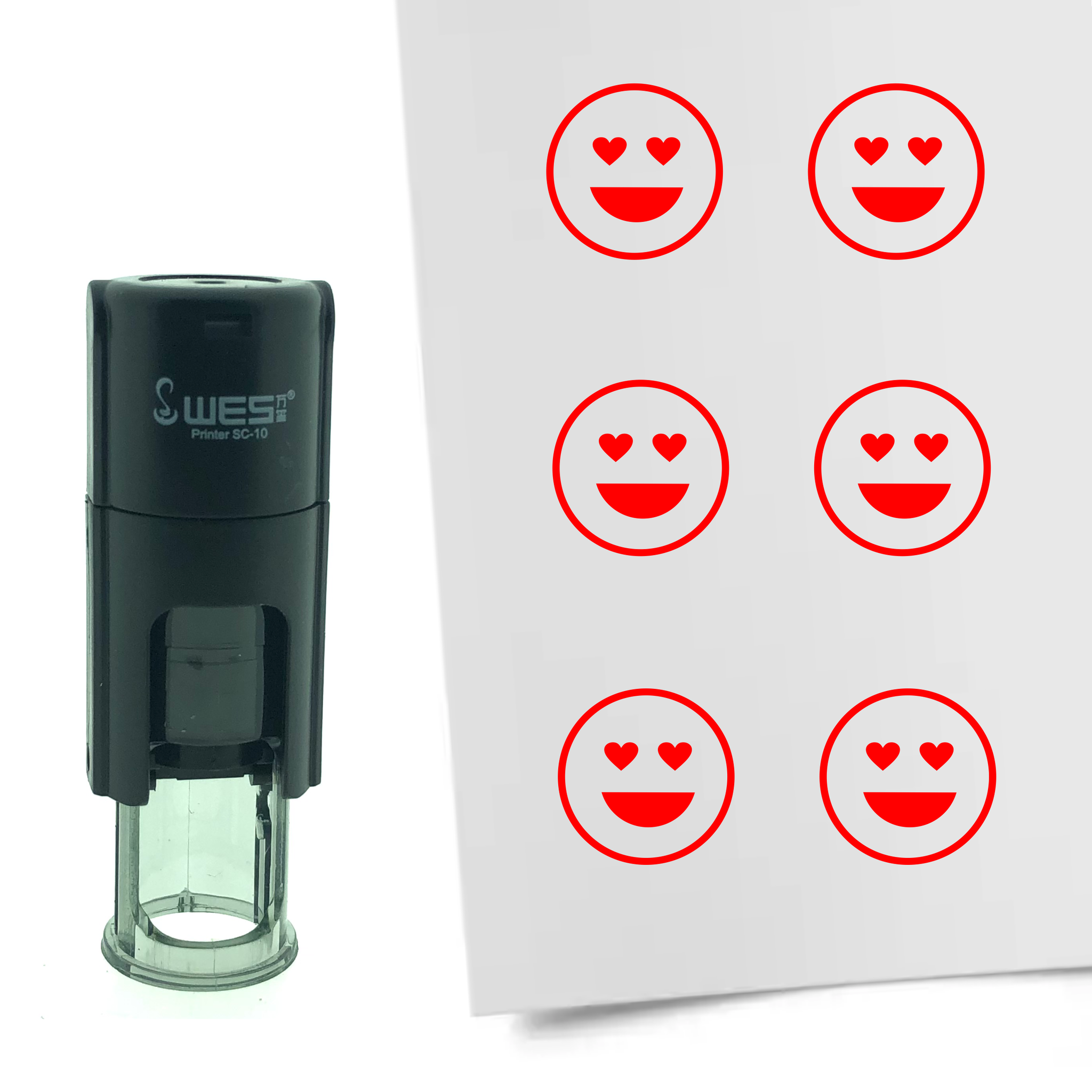 Stempel Smiley Liefde 10mm - 6 kleuren - navulbaar - hobby's en spaarkaarten - Afbeelding 6 van 8