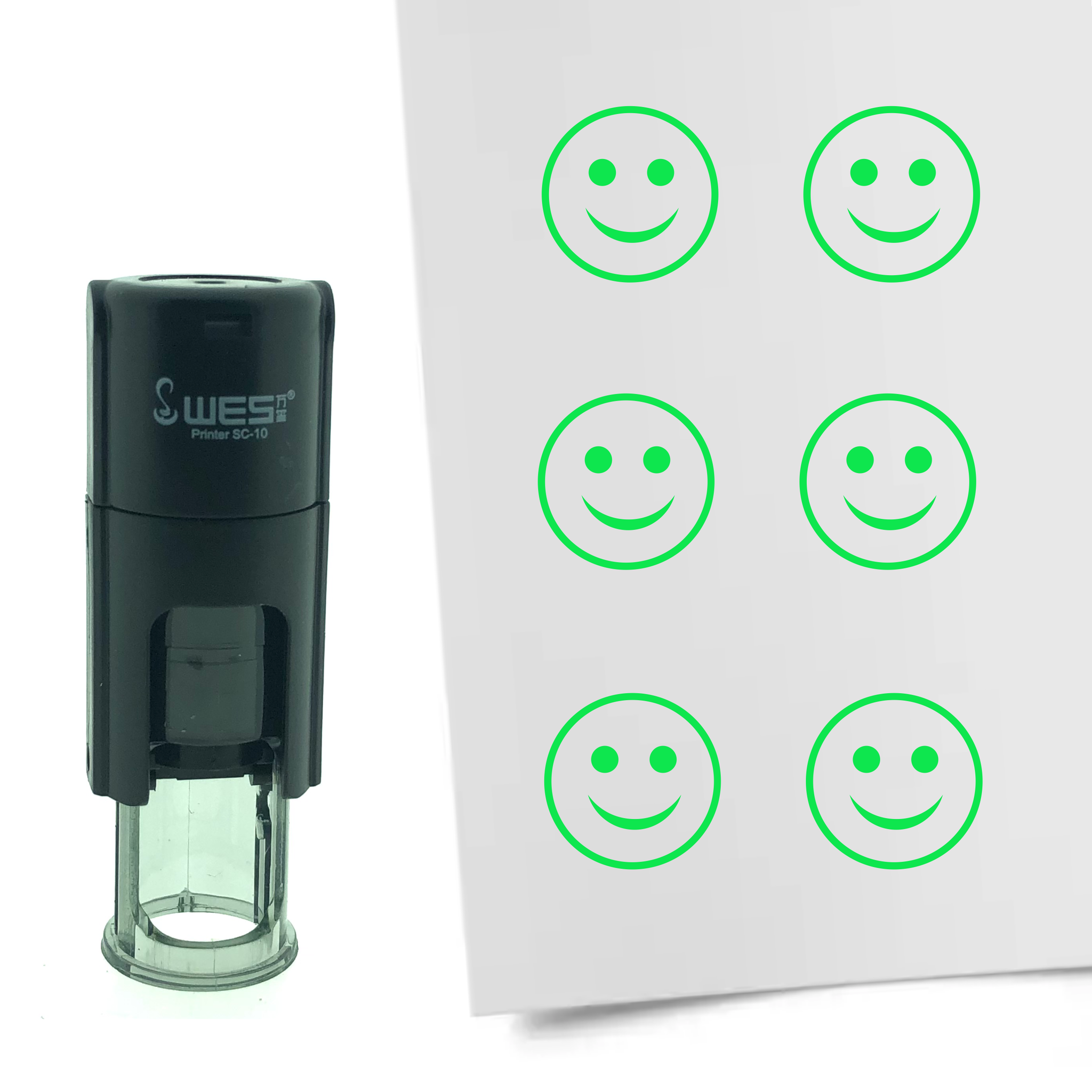 Stempel Smiley Gelukkig 10mm - 6 kleuren - navulbaar - hobby's en spaarkaarten - Afbeelding 4 van 8