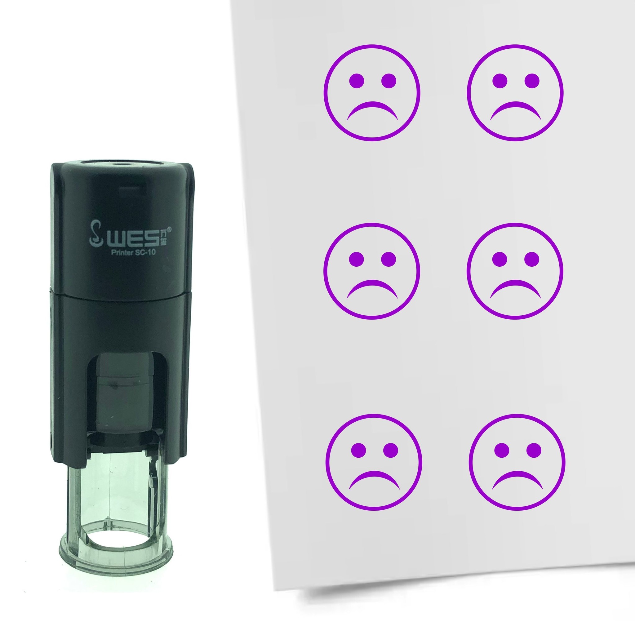 Stempel Smiley Wanhopig 10mm - 6 kleuren - navulbaar - hobby's en spaarkaarten - Afbeelding 5 van 8