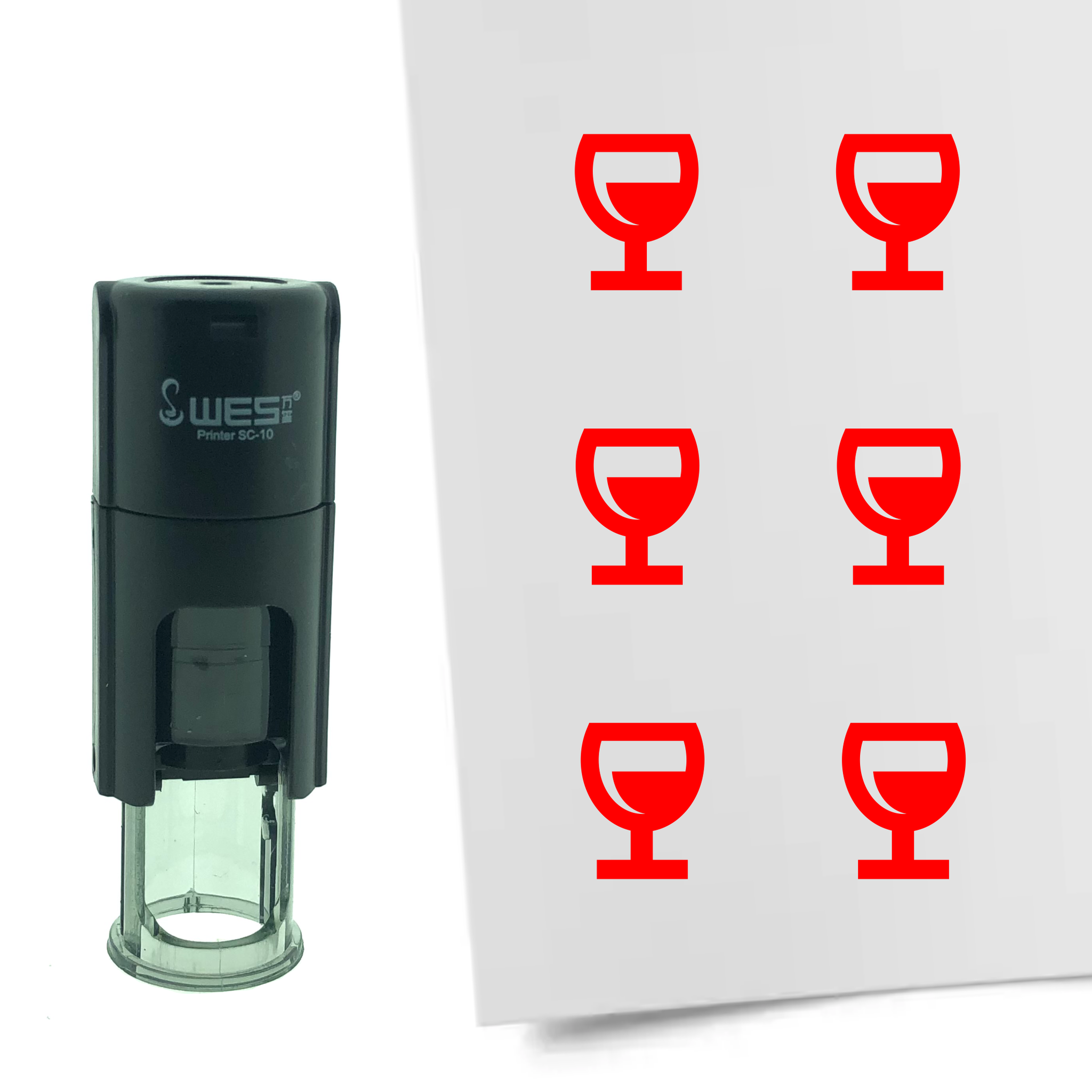 Stempel Glas Wijn 10mm - 6 kleuren - navulbaar - hobby's en spaarkaarten - Afbeelding 6 van 8