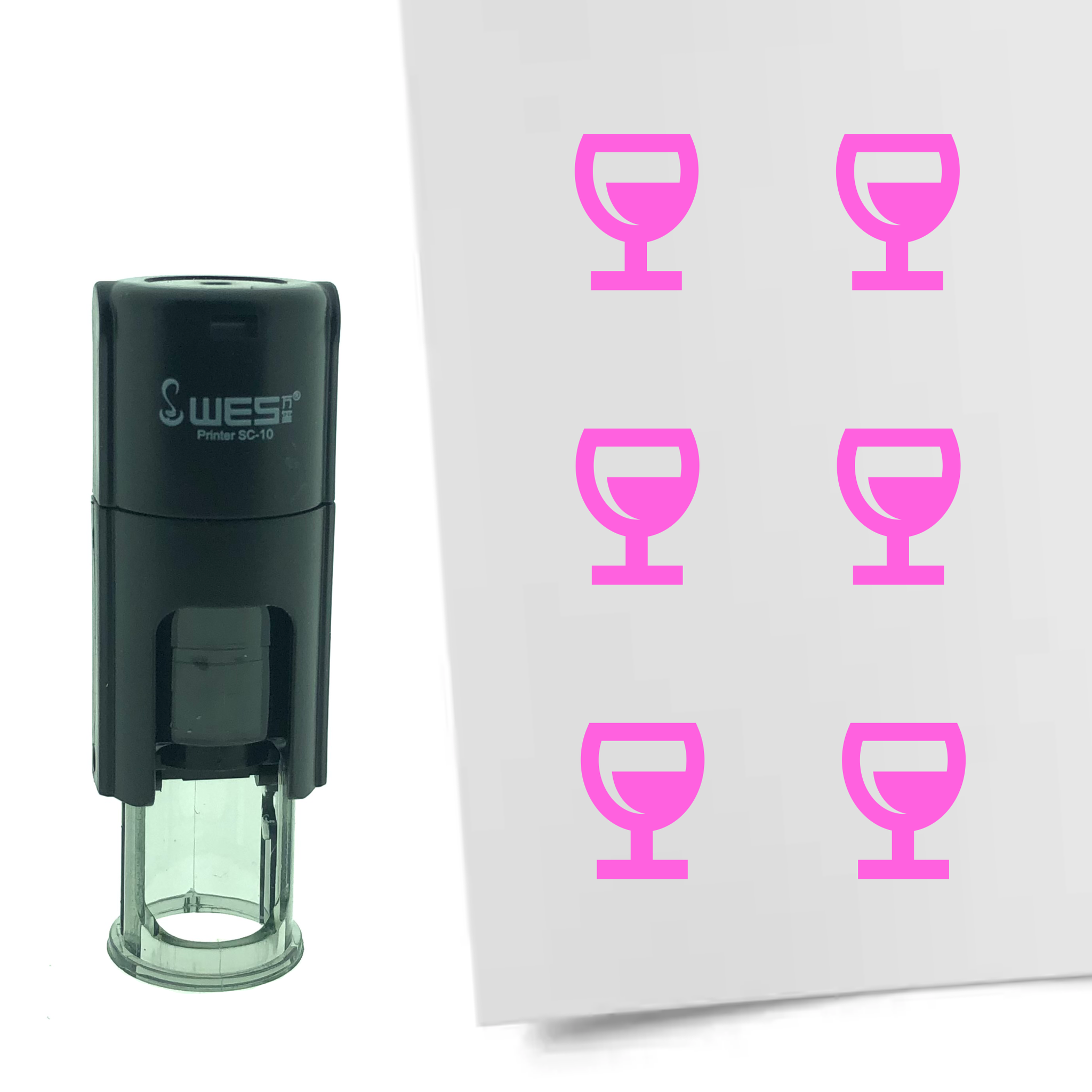 Stempel Glas Wijn 10mm - 6 kleuren - navulbaar - hobby's en spaarkaarten - Afbeelding 7 van 8