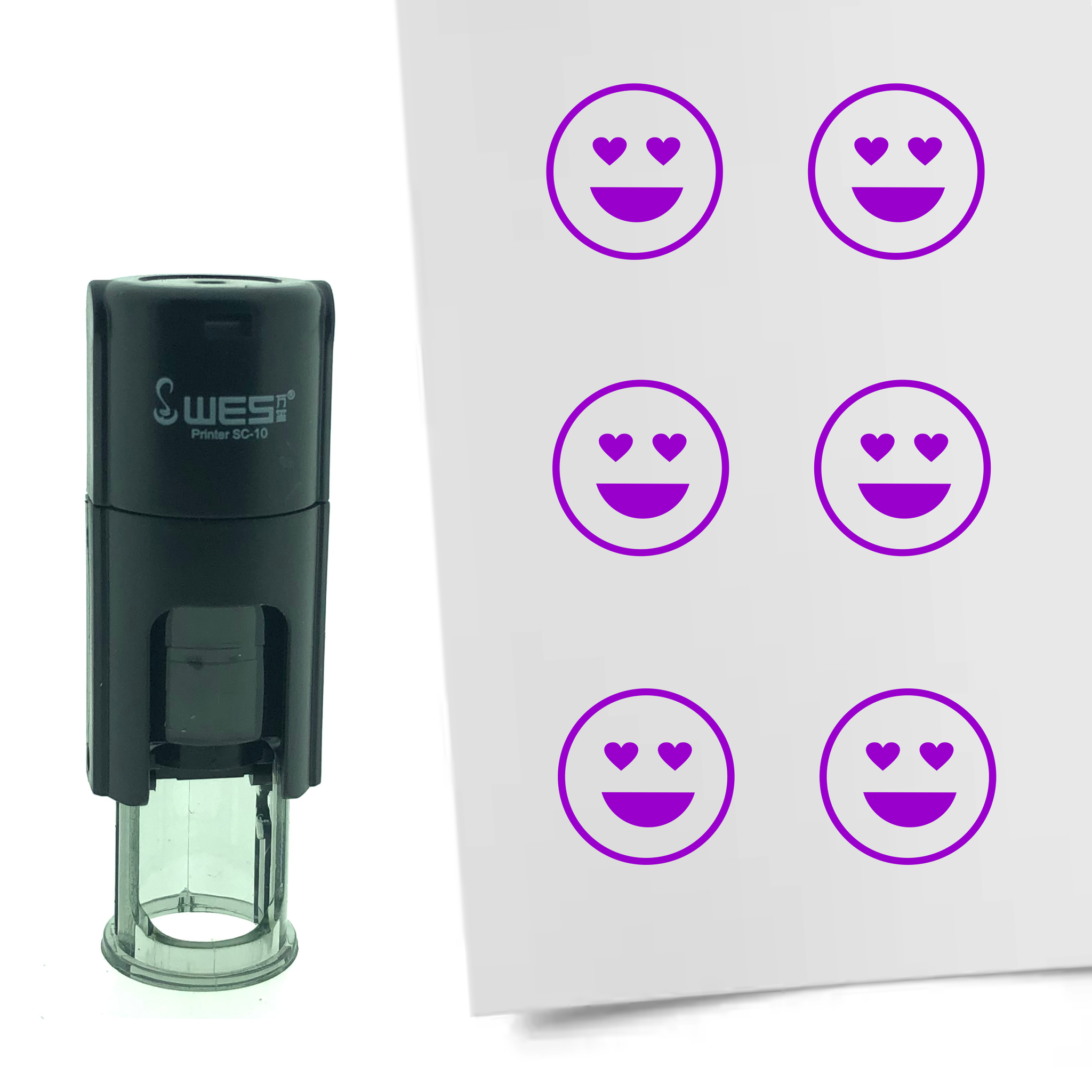 Stempel Smiley Liefde 10mm - 6 kleuren - navulbaar - hobby's en spaarkaarten - Afbeelding 5 van 8