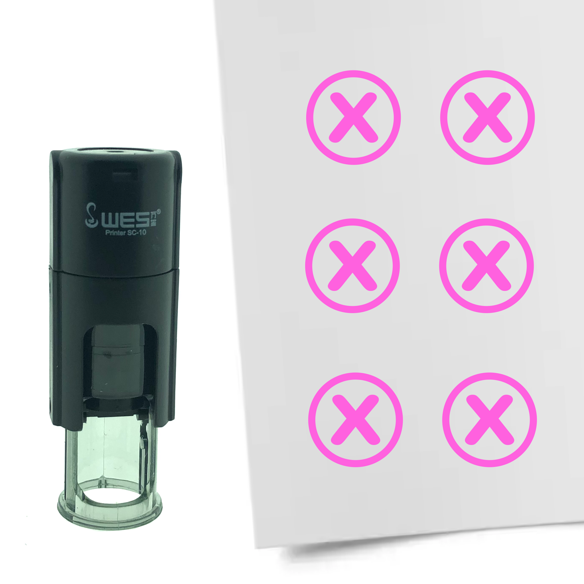 Stempel Checkbox met Kruisje 10mm - in 6 kleuren - navulbaar - Afbeelding 7 van 8