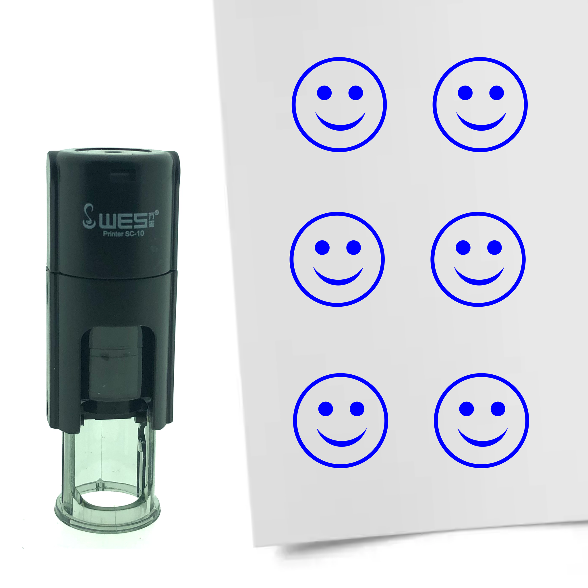 Stempel Smiley Gelukkig 10mm - 6 kleuren - navulbaar - hobby's en spaarkaarten - Afbeelding 3 van 8