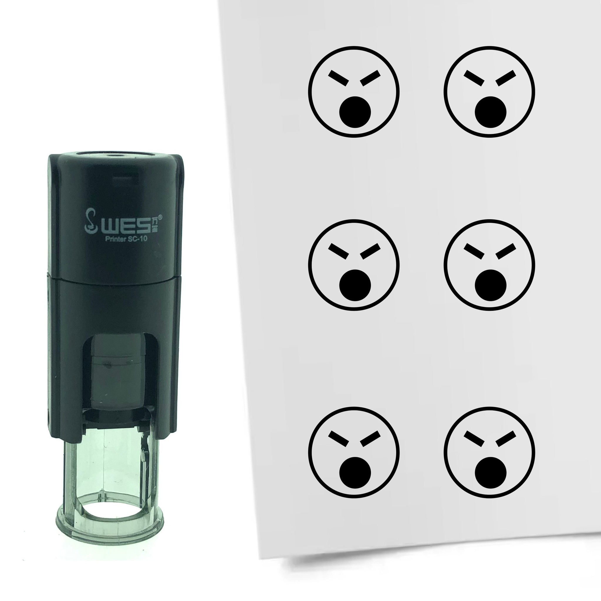Stempel Smiley Boos 10mm - 6 kleuren - navulbaar - hobby's en spaarkaarten - Afbeelding 7 van 7