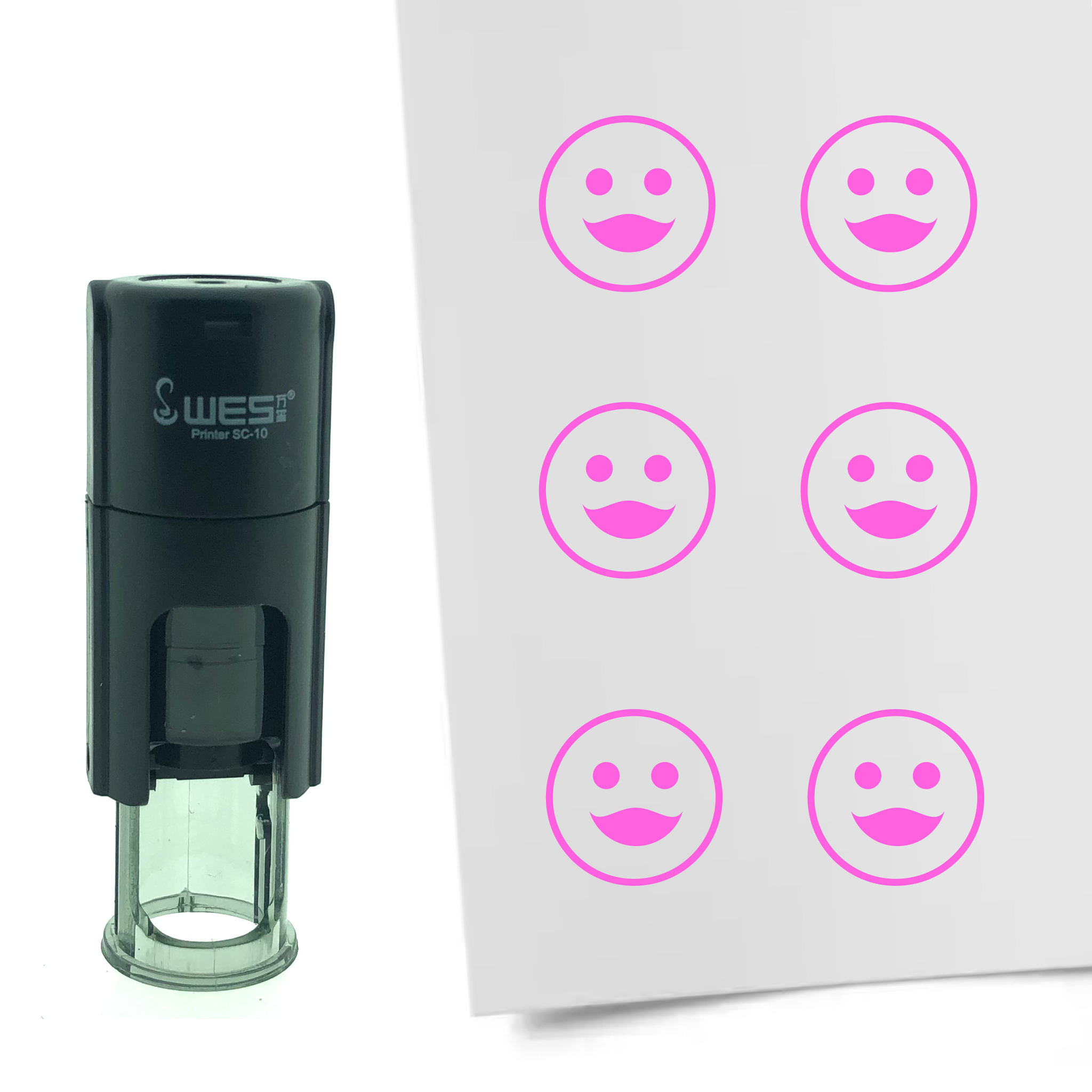 Stempel Smiley Vrouwelijk 10mm - 6 kleuren - navulbaar - hobby en spaarkaarten - Afbeelding 7 van 8