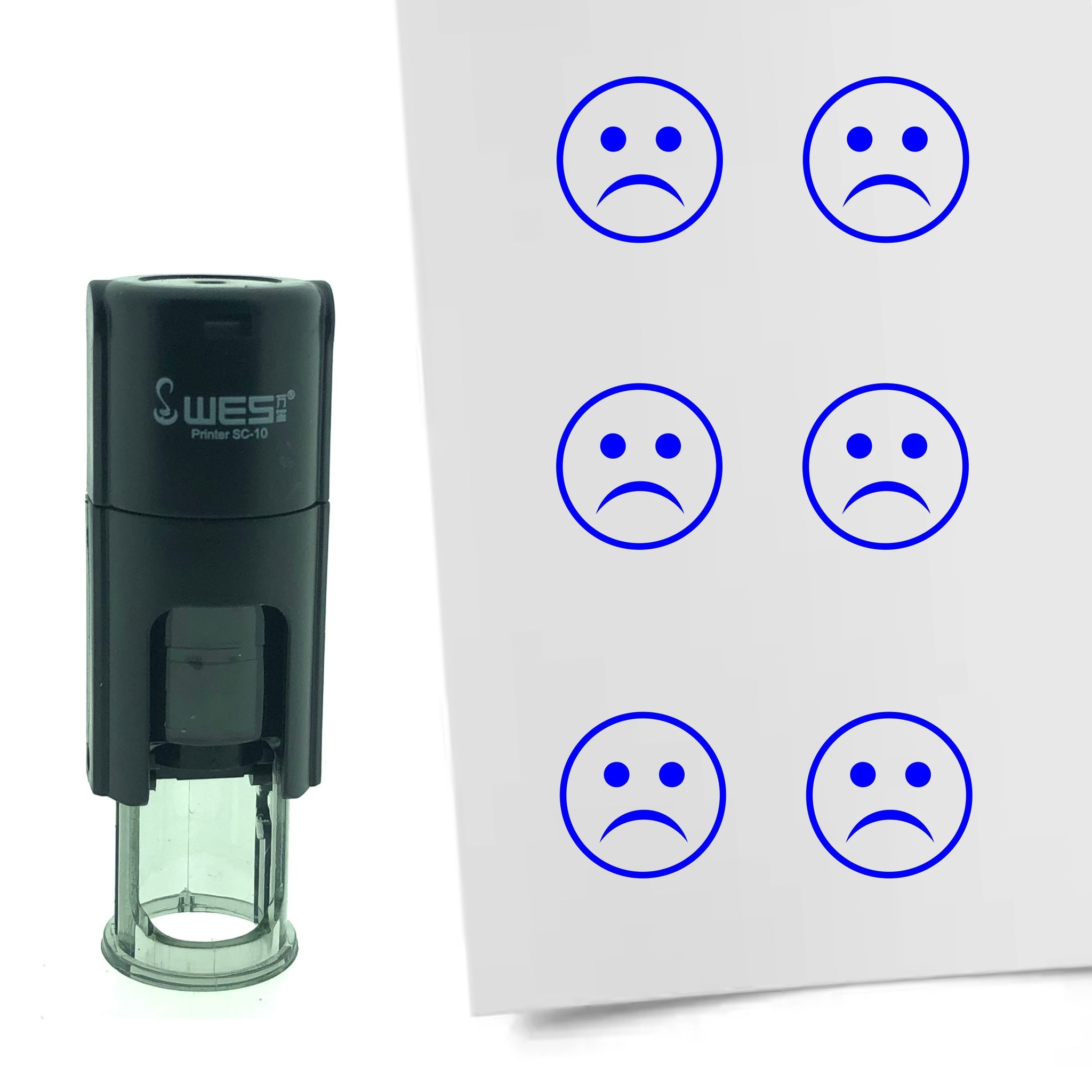 Stempel Smiley Wanhopig 10mm - 6 kleuren - navulbaar - hobby's en spaarkaarten - Afbeelding 3 van 8