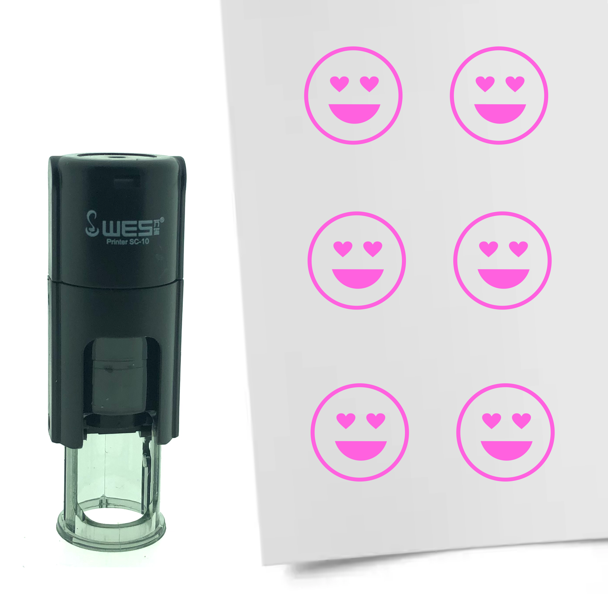 Stempel Smiley Liefde 10mm - 6 kleuren - navulbaar - hobby's en spaarkaarten - Afbeelding 7 van 8