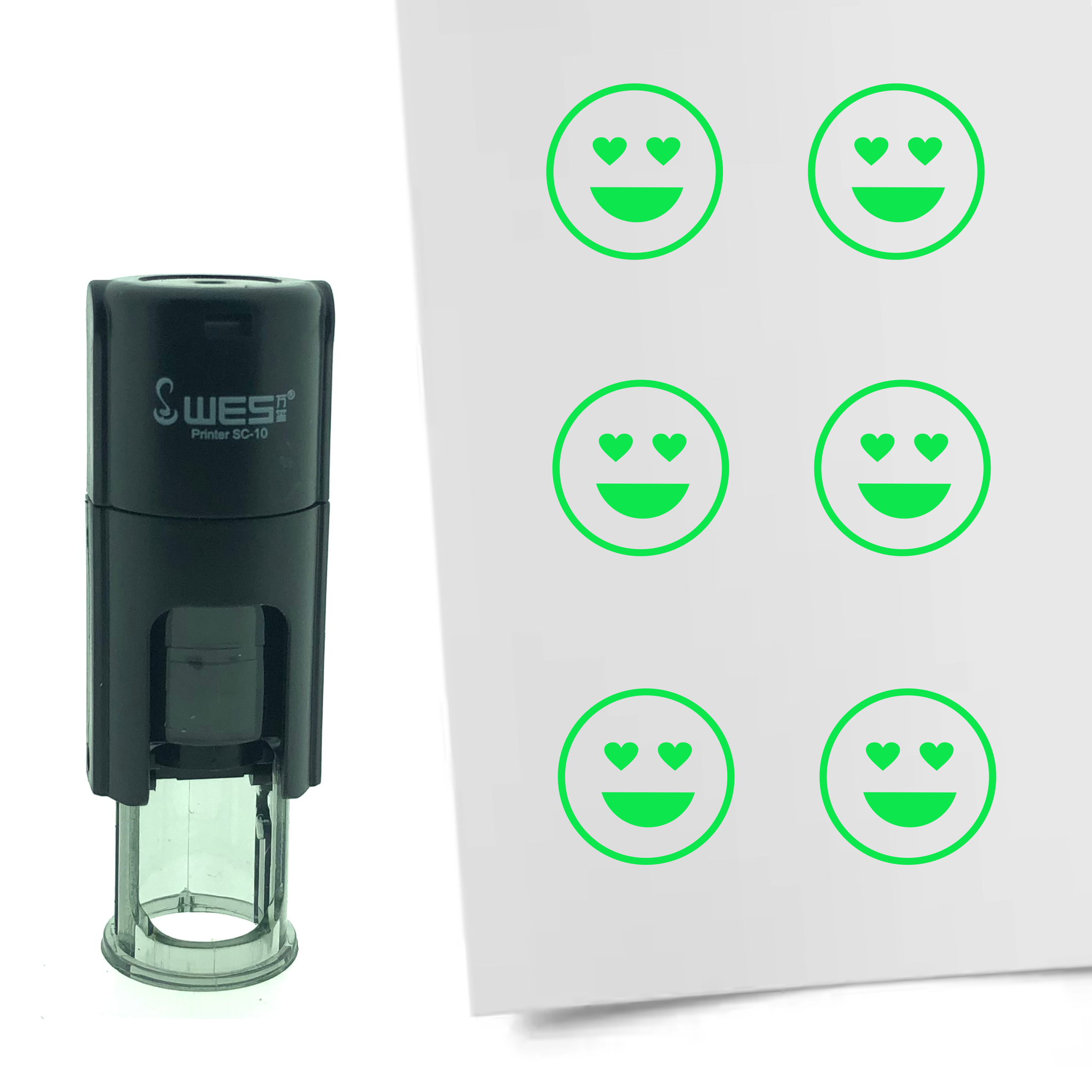Stempel Smiley Liefde 10mm - 6 kleuren - navulbaar - hobby's en spaarkaarten - Afbeelding 4 van 8