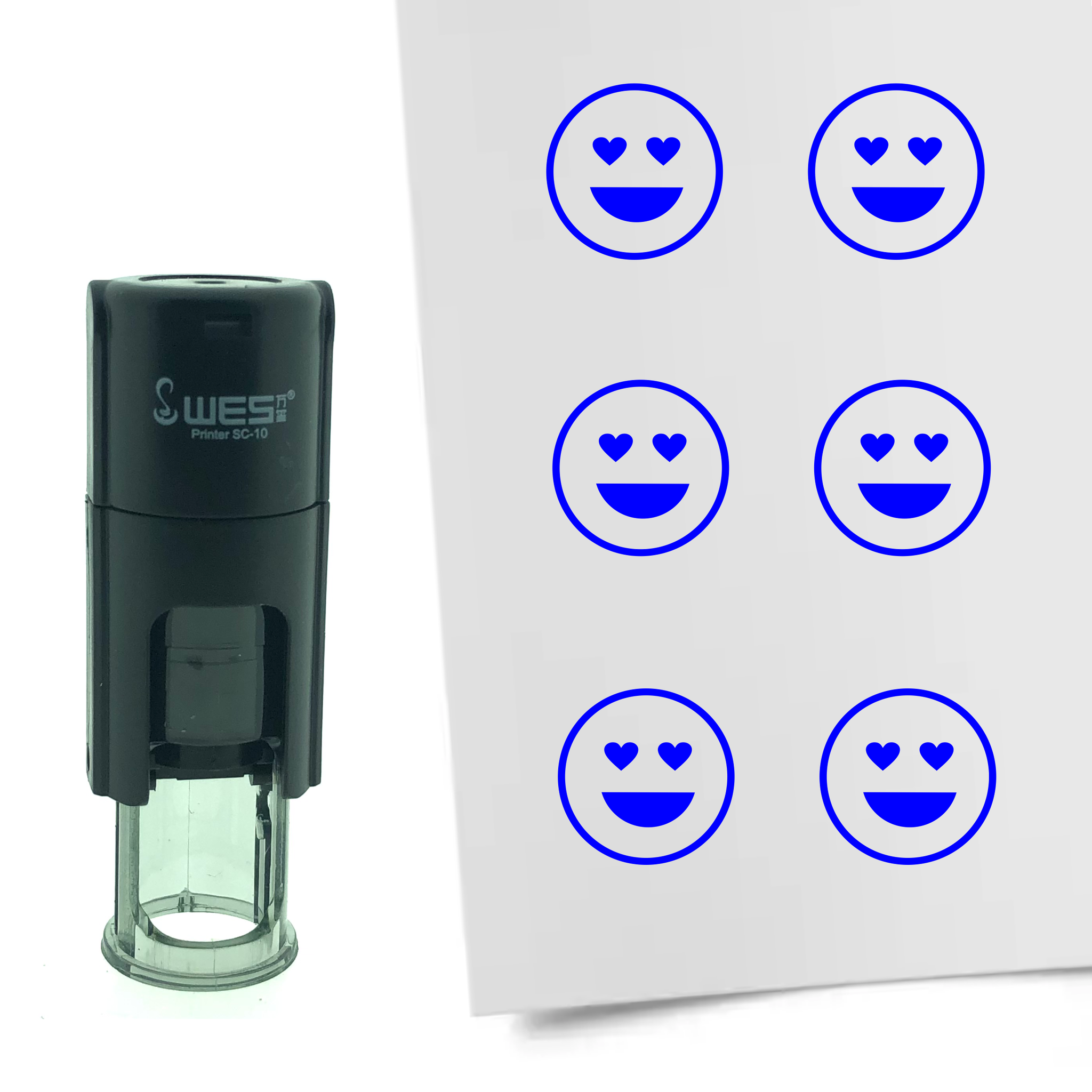 Stempel Smiley Liefde 10mm - 6 kleuren - navulbaar - hobby's en spaarkaarten - Afbeelding 3 van 8