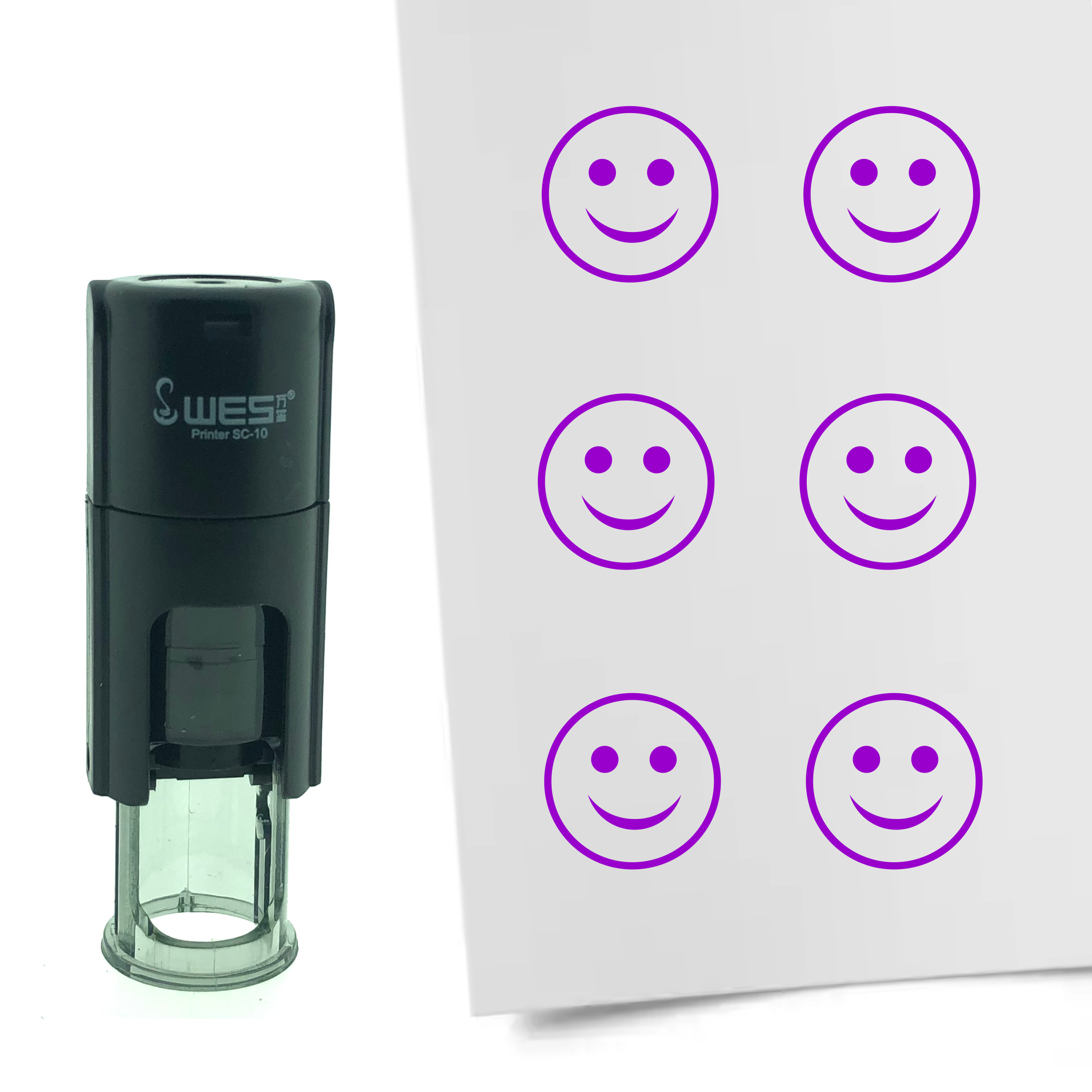 Stempel Smiley Gelukkig 10mm - 6 kleuren - navulbaar - hobby's en spaarkaarten - Afbeelding 5 van 8
