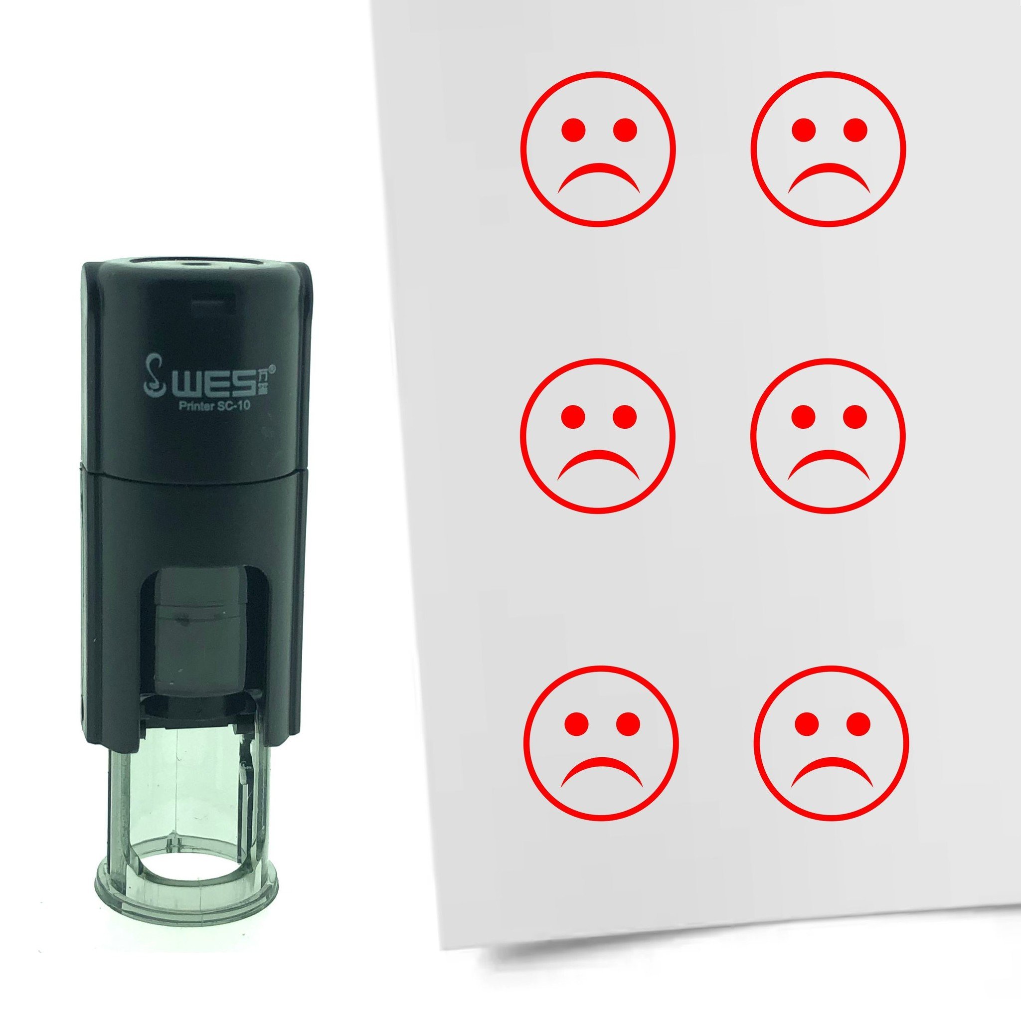Stempel Smiley Wanhopig 10mm - 6 kleuren - navulbaar - hobby's en spaarkaarten - Afbeelding 6 van 8