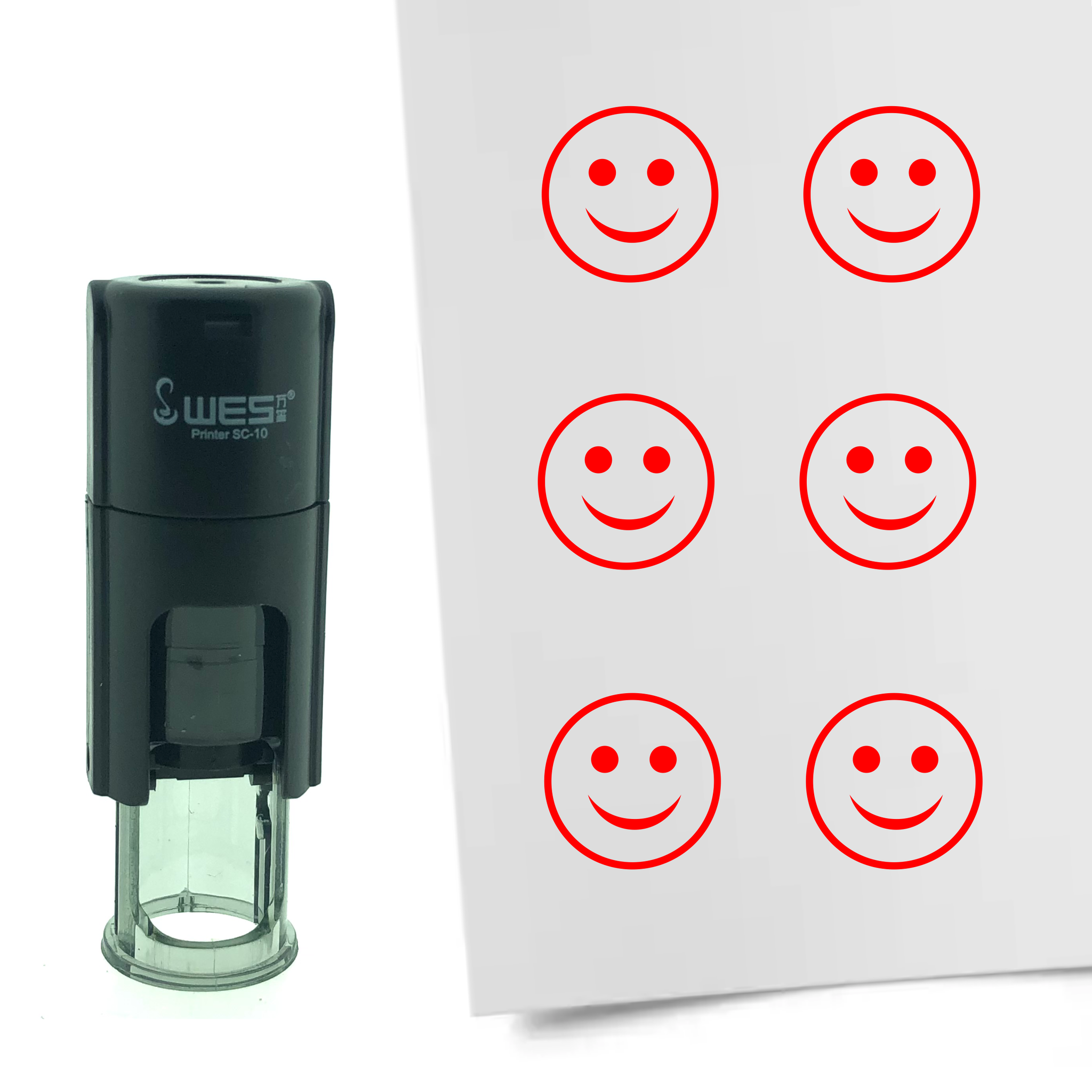 Stempel Smiley Gelukkig 10mm - 6 kleuren - navulbaar - hobby's en spaarkaarten - Afbeelding 6 van 8