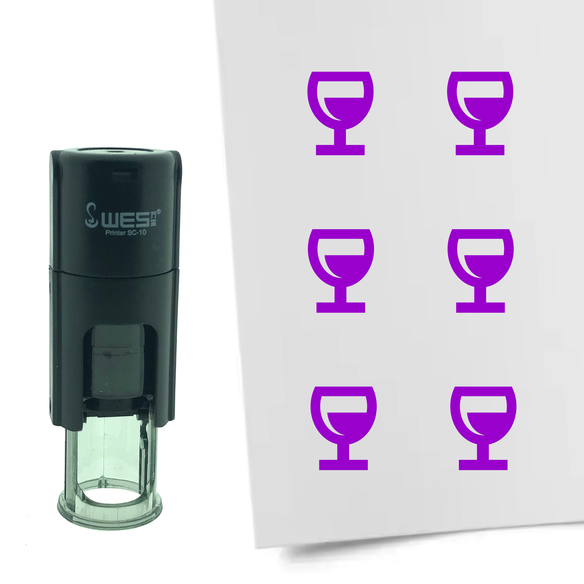 Stempel Glas Wijn 10mm - 6 kleuren - navulbaar - hobby's en spaarkaarten - Afbeelding 5 van 8