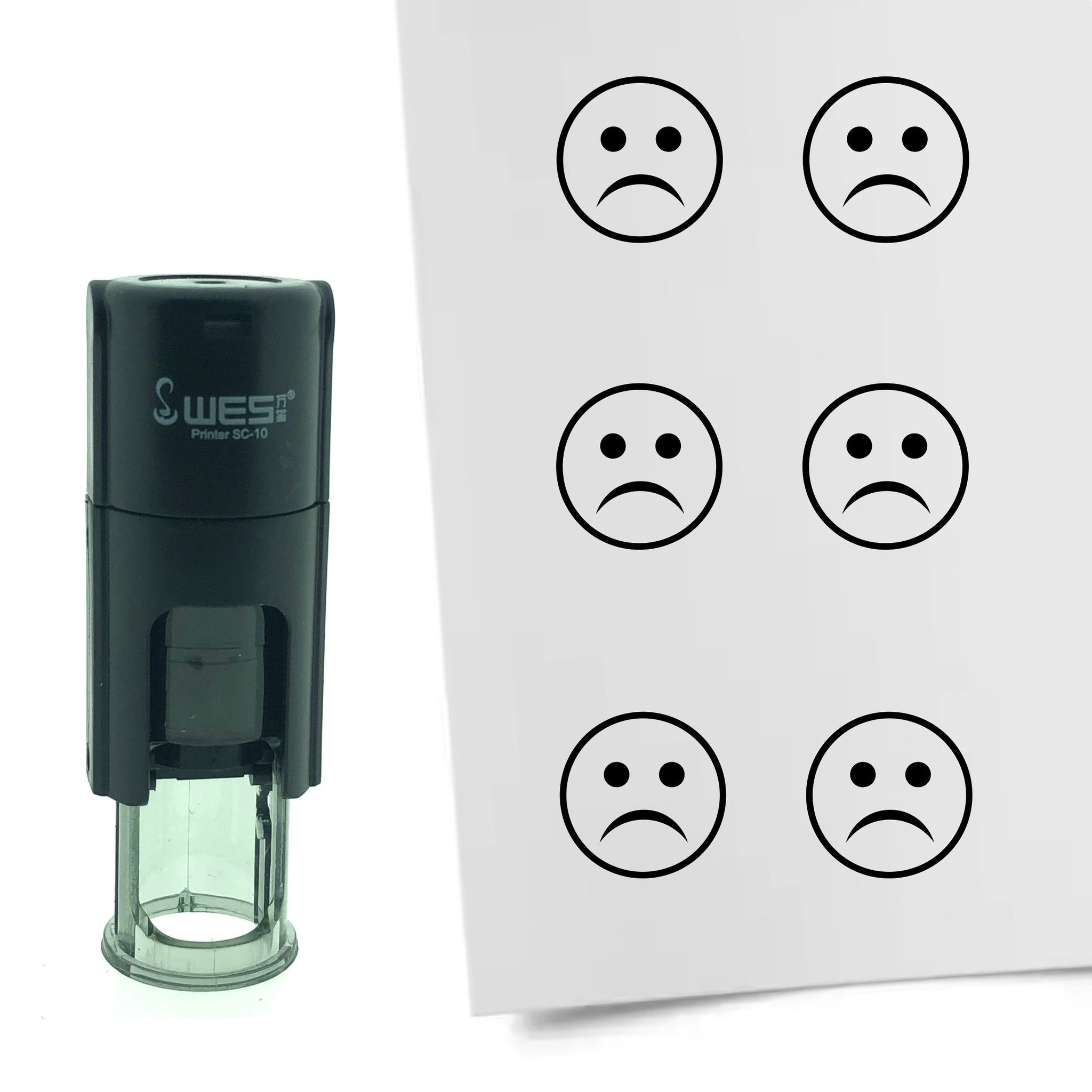 Stempel Smiley Wanhopig 10mm - 6 kleuren - navulbaar - hobby's en spaarkaarten - Afbeelding 8 van 8