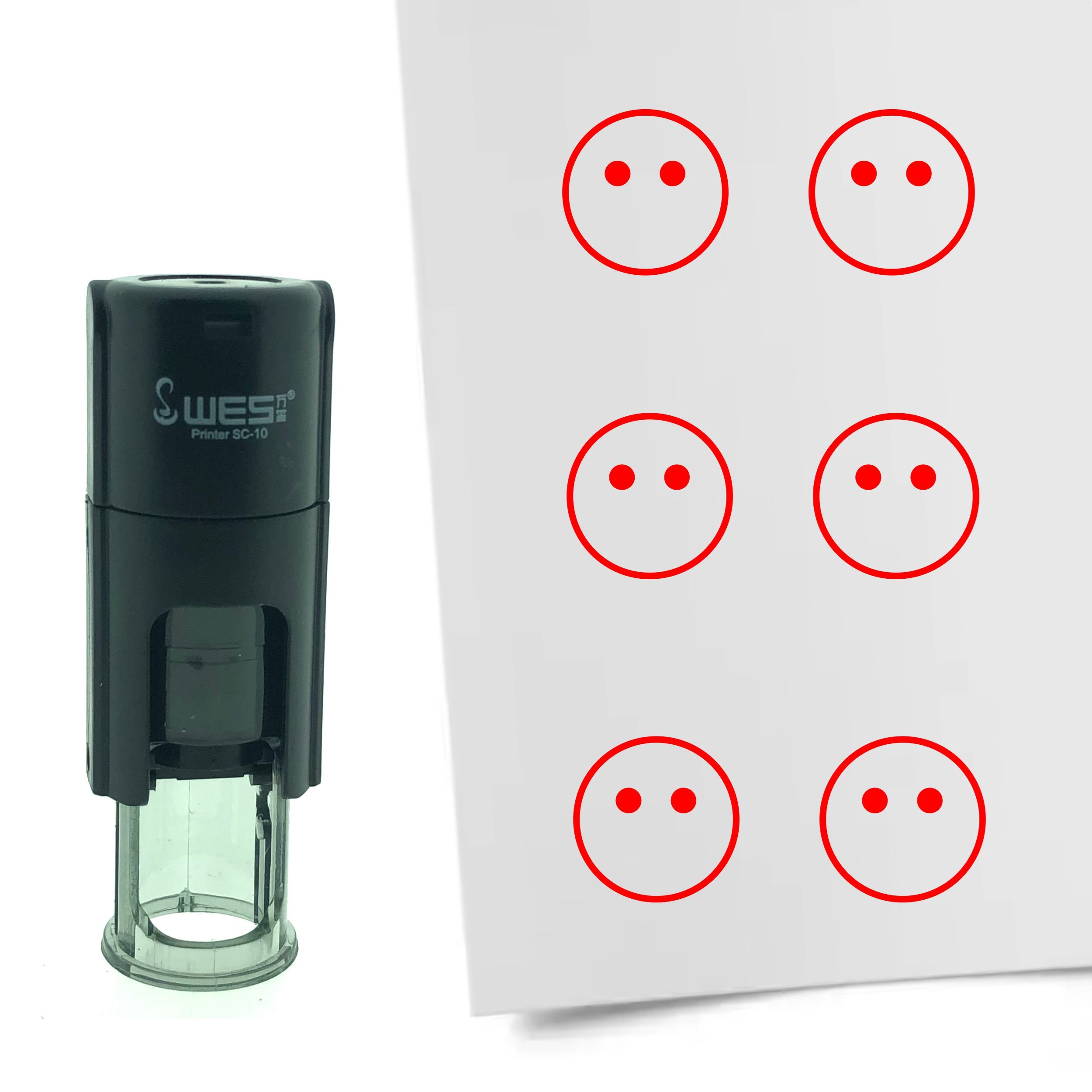 Stempel Smiley niet aanwezig 10mm - 6 kleuren - navulbaar - Afbeelding 5 van 7