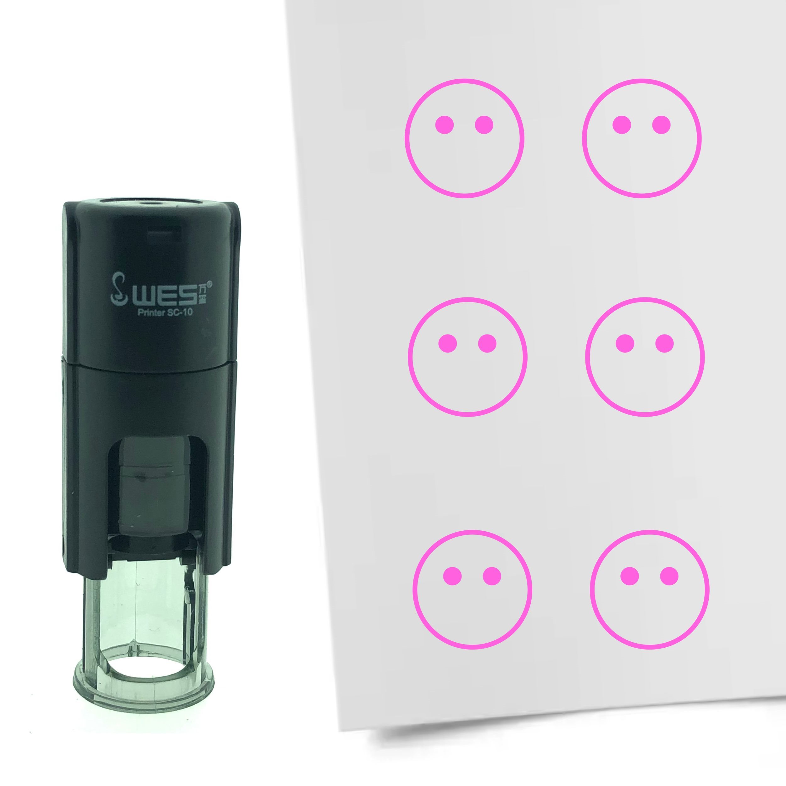 Stempel Smiley niet aanwezig 10mm - 6 kleuren - navulbaar - Afbeelding 6 van 7