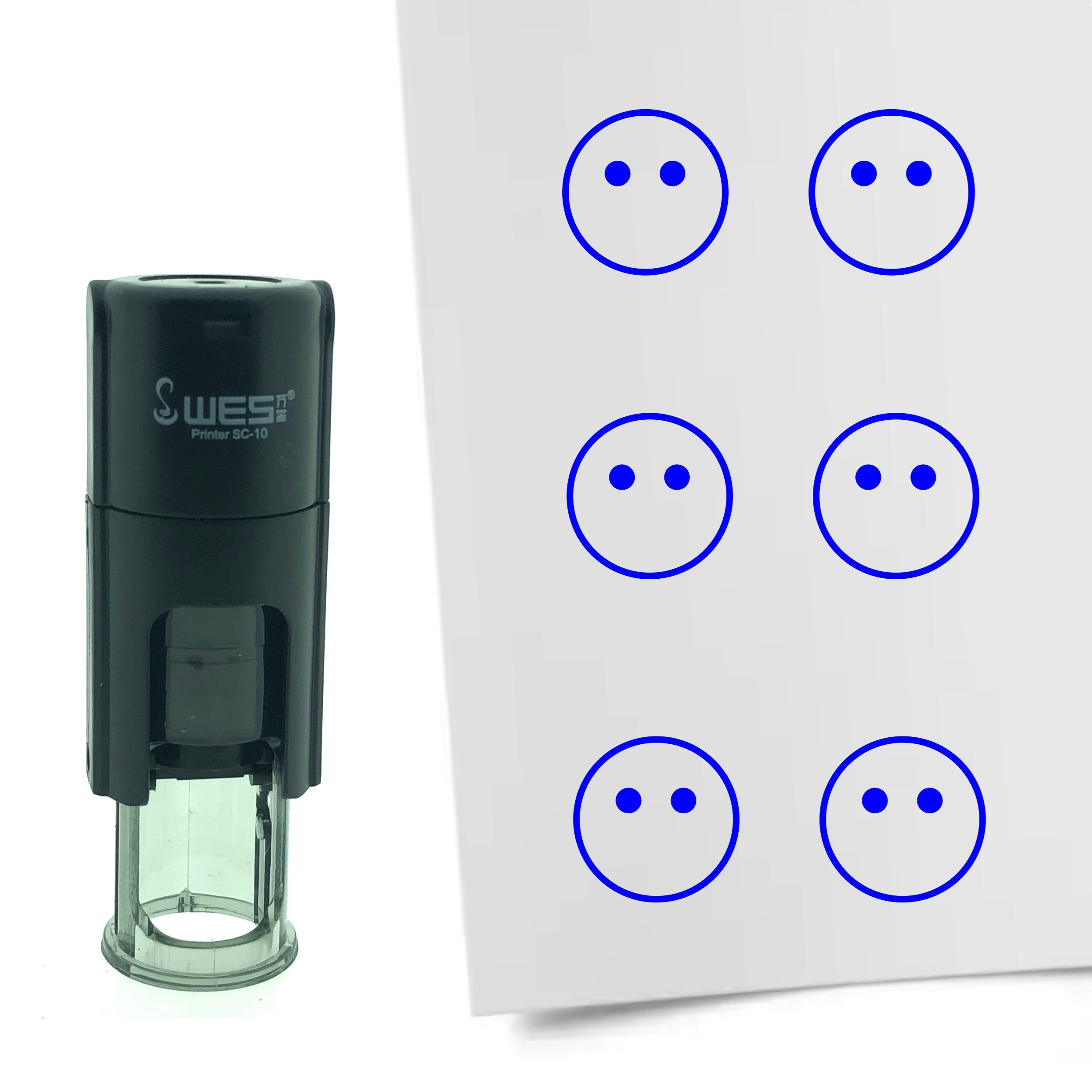 Stempel Smiley niet aanwezig 10mm - 6 kleuren - navulbaar - Afbeelding 2 van 7
