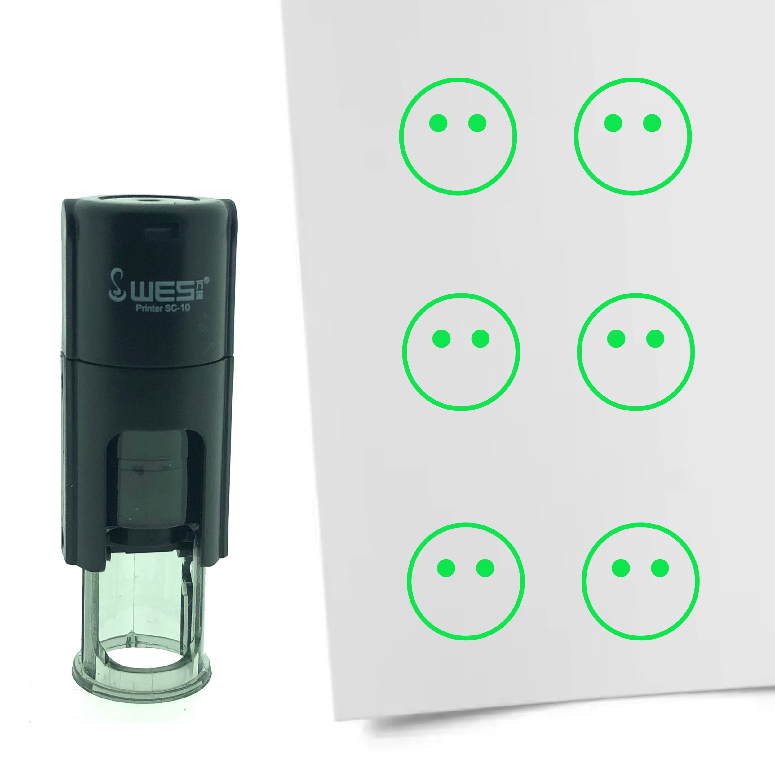 Stempel Smiley niet aanwezig 10mm - 6 kleuren - navulbaar - Afbeelding 3 van 7
