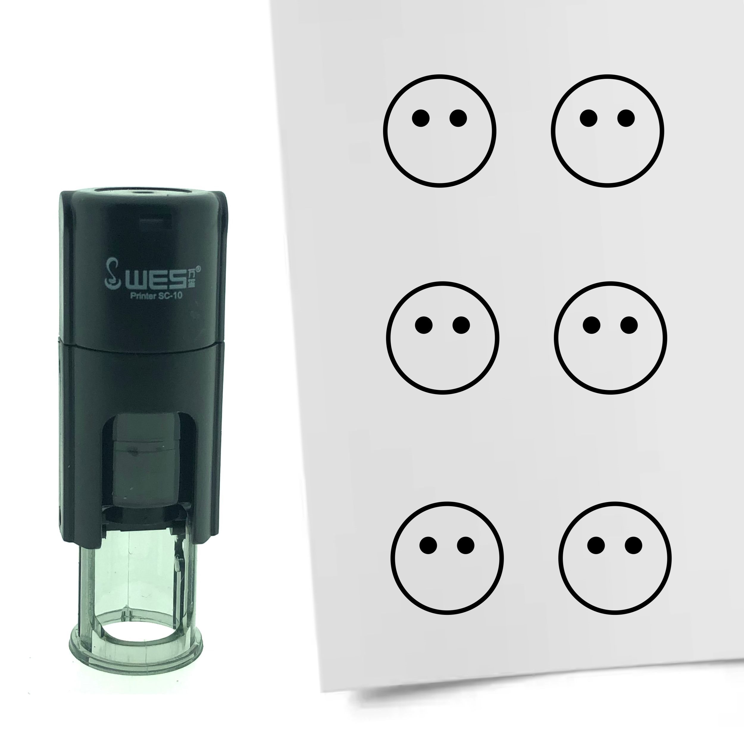 Stempel Smiley niet aanwezig 10mm - 6 kleuren - navulbaar - Afbeelding 7 van 7